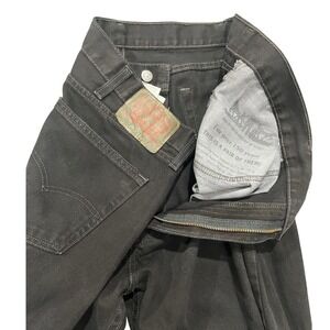 Genuine Levis 505 Regular Fit Straight Leg Jeans Mens 44x30 Black Denim Pants